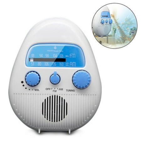 Hanging Waterproof Shower Clock Radio - For Home, Beach, Hot Tub