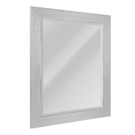 Head West 27.5 in x 33.5 in Framed Beveled Accent Vanity Mirror, White