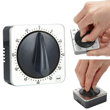 Heajfvd Stainless Steel Kitchen Timer with Magnetic Back Chef Cooking Timer Clock Loud Alarm No Batteries Required Desk Timer for Cooking Workouts Countdown