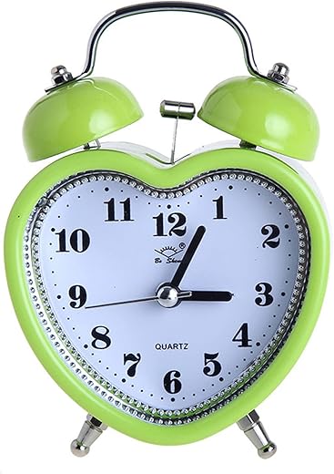 Heart Shape Alarm Clock No Ticking Light for Time Clocks for Kids Girls Bedroom Snooze Wake Up Clocks Gift Supplies