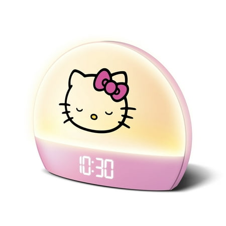 Hello Kitty Sunrise Alarm Clock - Multicolor Lights, USB Charging, LED Display, and Snooze Function - Perfect for All Ages