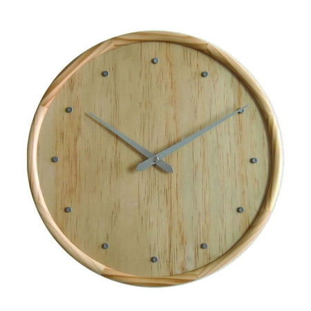 Hermle 12 Brown and Silver Round Wall Clock