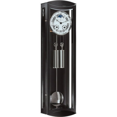 Hermle 31 Black and Silver Rectangular Regulator Pendulum Wall Clock