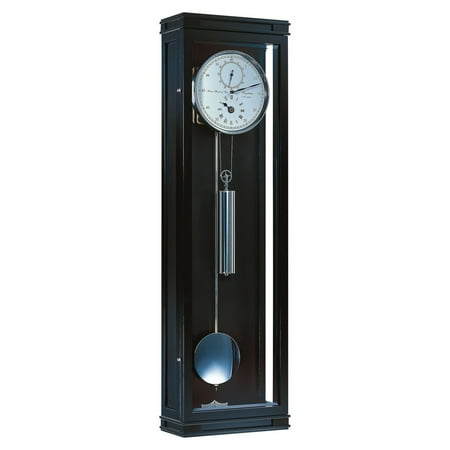 Hermle 37 Black and White Rectangular Mechanical Regulator Pendulum Wall Clock