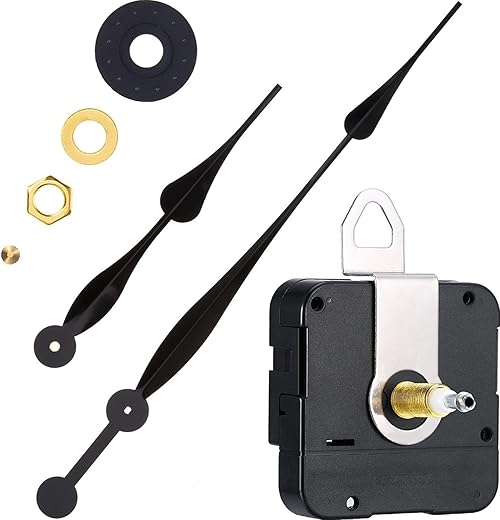 Hicarer High Torque Long Shaft Clock Movement Mechanism Clock Replacement Clock Motor with 12 Inch Long Spade Hands