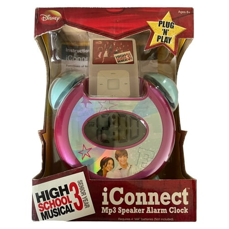 High School Musical iConnect MP3 iPod Zune Speaker Alarm Clock Plug N Play