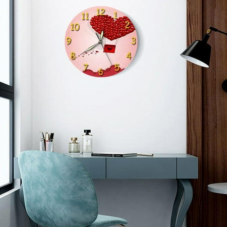 HIMIWAY Transform Your Home into a Timeless Haven with this Classy Home Clock Valentine's Day Living Room Digital Wall Clock Acrylic Mute Creative Clock