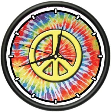 Hippie Wall Clock Peace Symbol Sign Grateful Dead Gift