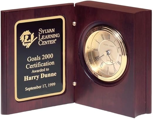 Hit Trophy Book Clock with Free Engraving (Customize Now)