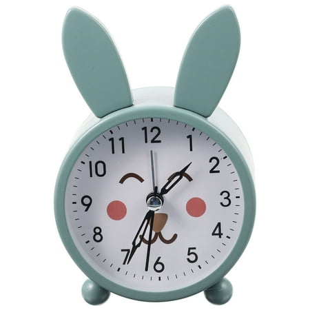 HOKARUA Adorable Cartoon Rabbit Shape Clock Desktop Decorative Silent Clock Luminous Zodiac Bunny Clock