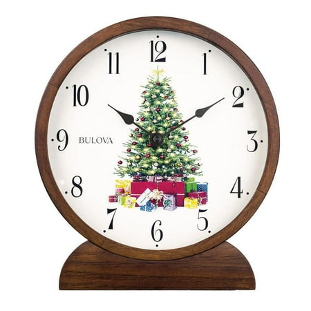 Holiday Sounds Hardwood Case Table Clock