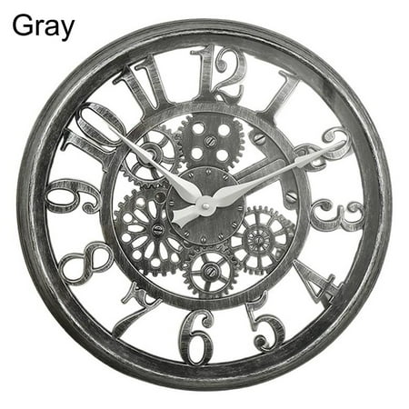 Home Decor 16 Garden Wall Clock Large Outdoor Decoration Open Face Wall Hanging Home Decor Gray