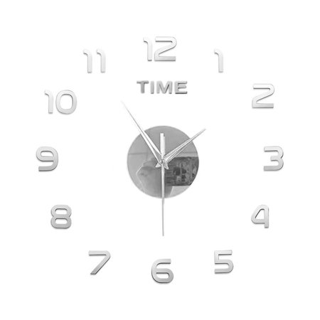 Homerr Frameless 3D Wall Clock Frameless 3D Wall Clock Modern Acrylic Mirror Number Non Ticking Silent Living Room Bedroom Indoor Digital Analog Clock Home Easy to Install Wall Clock