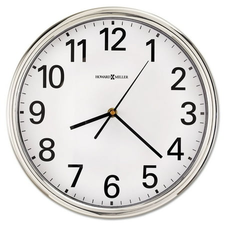 Howard Miller 625-561 Hamilton 12 in. Silver Frame Wall Clock