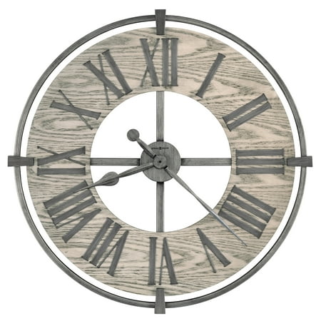 Howard Miller 625646 32 Diameter Eli Wrought Iron Analog Wall Mounted Clock - Silver