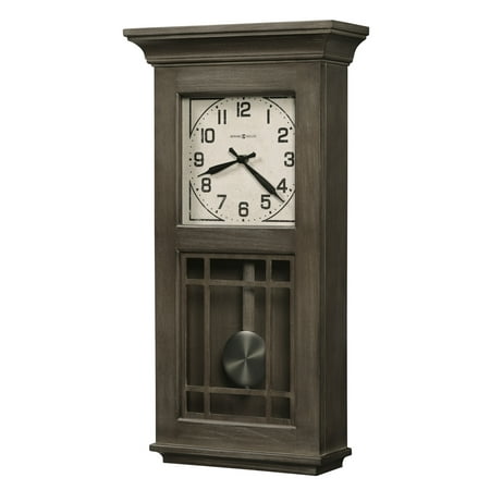 Howard Miller 625669 24-1/2 X 13 Amos Hardwood Analog Wall Mounted Clock - Aged Auburn