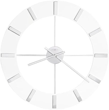 Howard Miller Bates Wall Clock II 549-476 – 30” Oversized High-Gloss White Finish with Quartz Movement