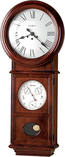 Howard Miller Lawyer II Wall Clock 620-249 – Windsor Cherry Home Decor, Mechanical Key-Wound Single Chime Movement