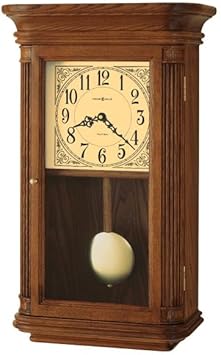 Howard Miller Millersburg Wall Clock II 549-527 – Oak Yorkshire Home Decor with Wood Pendulum, Brass Bob with Quartz, Dual-Chime Movement