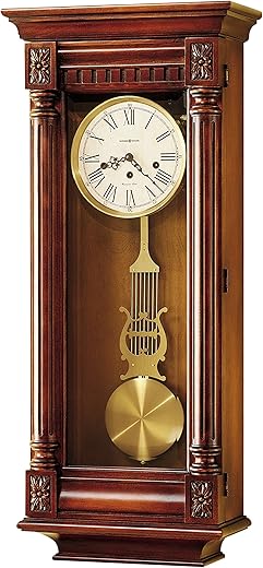 Howard Miller New Haven Wall Clock 620-196 – Light Distressing Home Decor with Mechanical Key-Wound, Single-Chime Movement