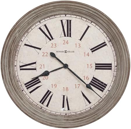 Howard Miller Paris Wall Clock II 549-457 – 30.75” Oversized Worn Aged Brown Home Decor with Quartz Movement