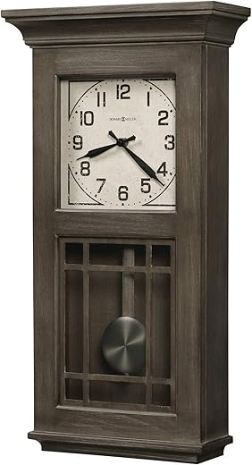 Howard Miller Sanborn Wall Clock II 549-517 – Aged Boyne Falls Finish, Natural Reclaimed Wood Design, Vintage Home Decor, Quartz Single-Chime Movement, Automatic Nighttime Chime Shut-Off