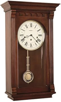 Howard Miller Webber Wall Clock II 549-503 – Windsor Cherry, Brass Pendulum with Mechanical, Key-Wound, Single-Chime Movement