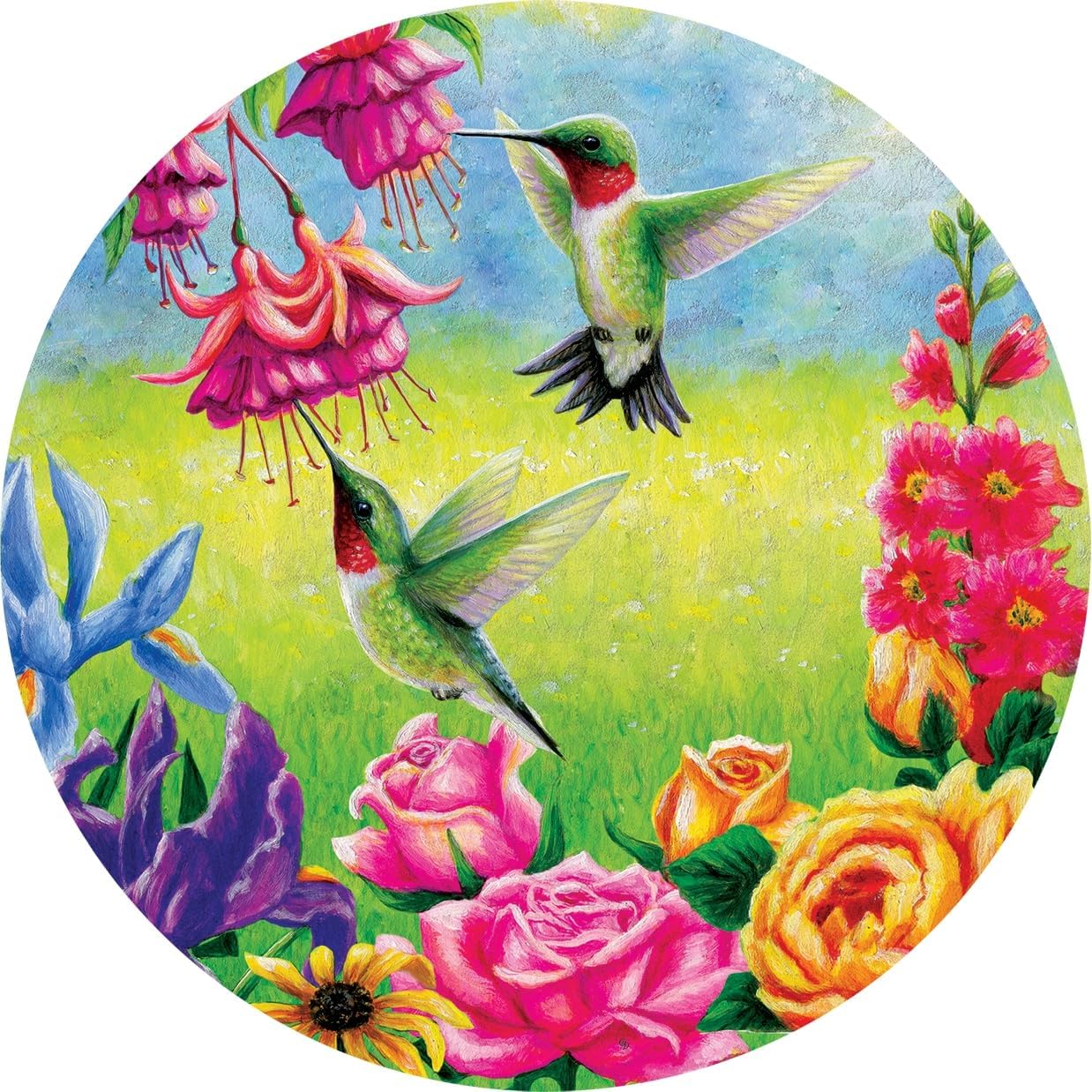 Hummingbirds Flutter Suncatcher Made in The USA, 8 inch Diameter