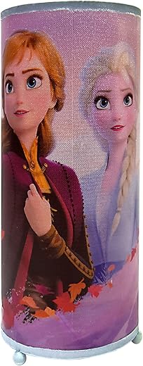 Idea Nuova Disney Frozen 2 Anna and Elsa Glitter Cylinder Decorative Lamp,Multicolor