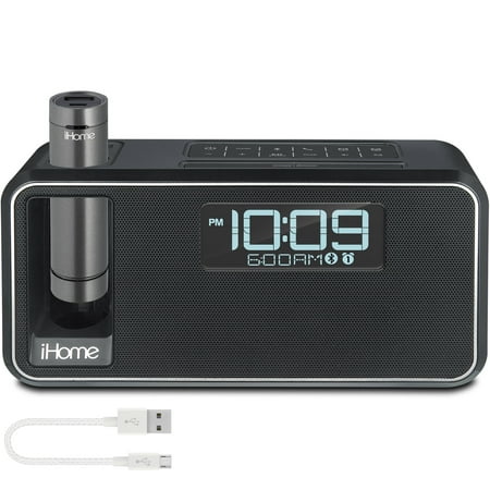 iHome IKN105BC 3.5mm Jack Rechargeable Digital Clock FM Radio Speaker - Black (Manufacturer Used)