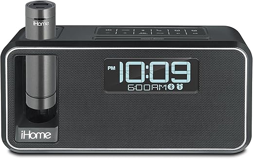 iHome Kineta Bluetooth Alarm Clock Radio with Portable Removable Power - Black