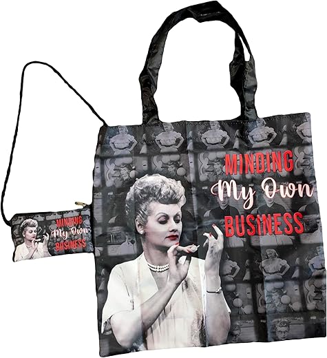 I Love Lucy Shopping Bag with Pouch, Minding My Own Business