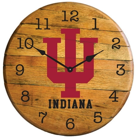 Indiana Hoosiers 22'' Team Oak Barrel Clock