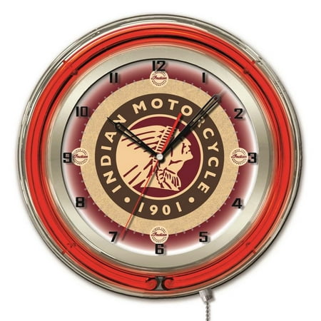 Indian Motorcycle 19 Double Neon Wall Clock