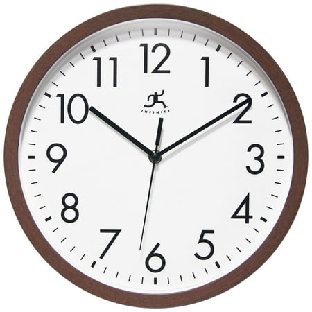 Infinity Instruments 12 Walnut Finish 12 inch Wall Clock