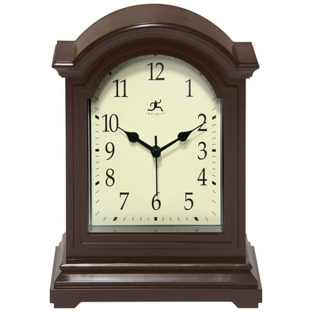 Infinity Instruments Classic Brown Antique Grandfather Tabletop Traditonal Analog Display Clock