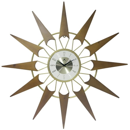 Infinity Instruments Nova Starburst Gold Analog Display Transitional 30.5-inch Wall Clock