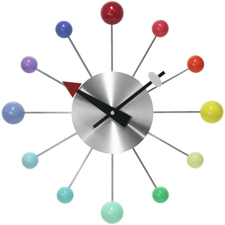 Infinity Instruments Orb Spoke 15 Inch Starburst Indoor Wall Clock, Rainbow