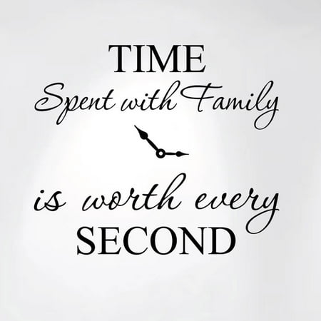 Innovative Stencils Time Spent with Family is Worth Every Second Home Wall Decal Sticker Clock 20 wide x 17 high #1249