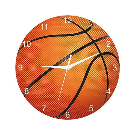 ionze Appliances Basketball Football Baseball Volleyball Creative Clock Wall Clock Bedroom Living Room Decoration Clock Motion Mute Punching Wall Clock Clock （A）