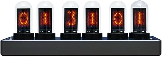 IPS Nixie Tube Clock, Creative Electronic Clock, DIY Nixie Tube Clock Simulation with 6-Bit IPS LCD Screen,12/24 Hours, RGB Backlit Desktop Decoration,Gifts for Decorating Rooms and Desks