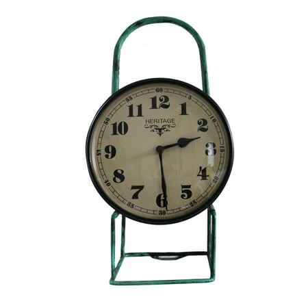 Iron Floor Clock made from Old Iron Lamp, Green