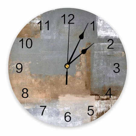 Italian Roman Retro Style Ruins Round Wall Clock Hanging Silent Time Clock Home Interior Bedroom Living Room Office r