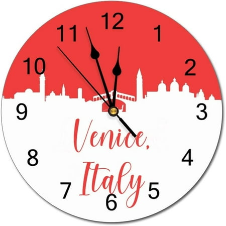 Italy--Venice Wall Clock Non-Ticking Silent Wall Hanging Clock 10Inx10In