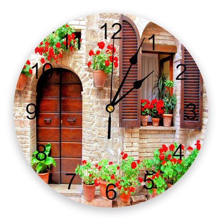 Italy House Flower European Style Wall Clock Bedroom Silent Wall Digital Clock Living Room r Wall Clock Modern Design