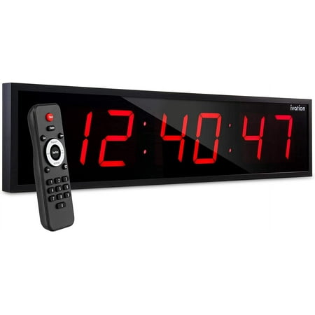 Ivation Huge 36 inch Large Big Oversized Digital LED Clock - Red