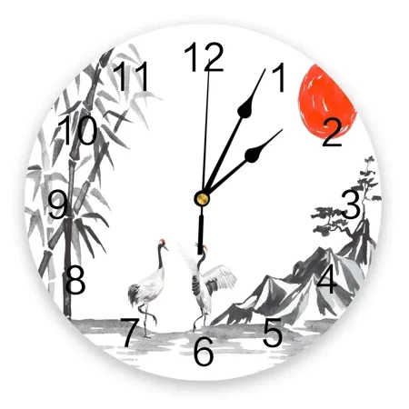 Japan Mount Fuji Cherry Blossom Wall Clocks Silent Home Cafe Office Wall r Clocks for Kitchen Wall Art Large Wall Clocks