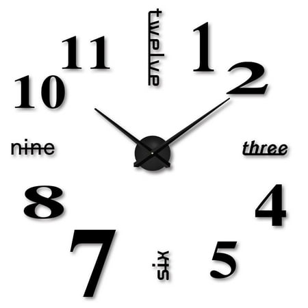 jieadkavo Table Clock Acrylic Modern Diy Wall Clock 3D Mirror Surface Sticker Home Office Decor Clocks For Living Room