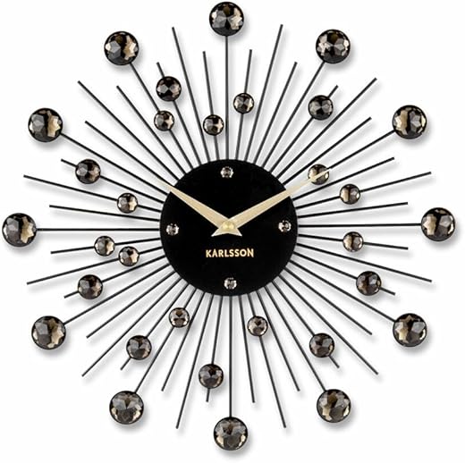 Karlsson Sunburst Wall Clock - Black & Gold