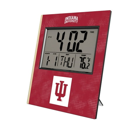 Keyscaper Indiana Hoosiers Cross Hatch Digital Desk Clock